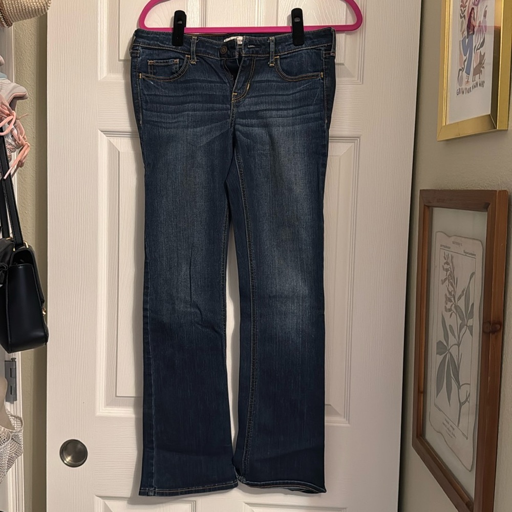 Blue denim flared jeans